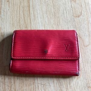Louis Vuitton red epi leather keychain wallet